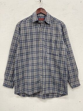 Vintage 90s Higher State Plaid Button-Down Shirt, Size S, Normcore